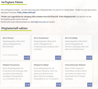 Mitgliedschaften 2025 verfügbar